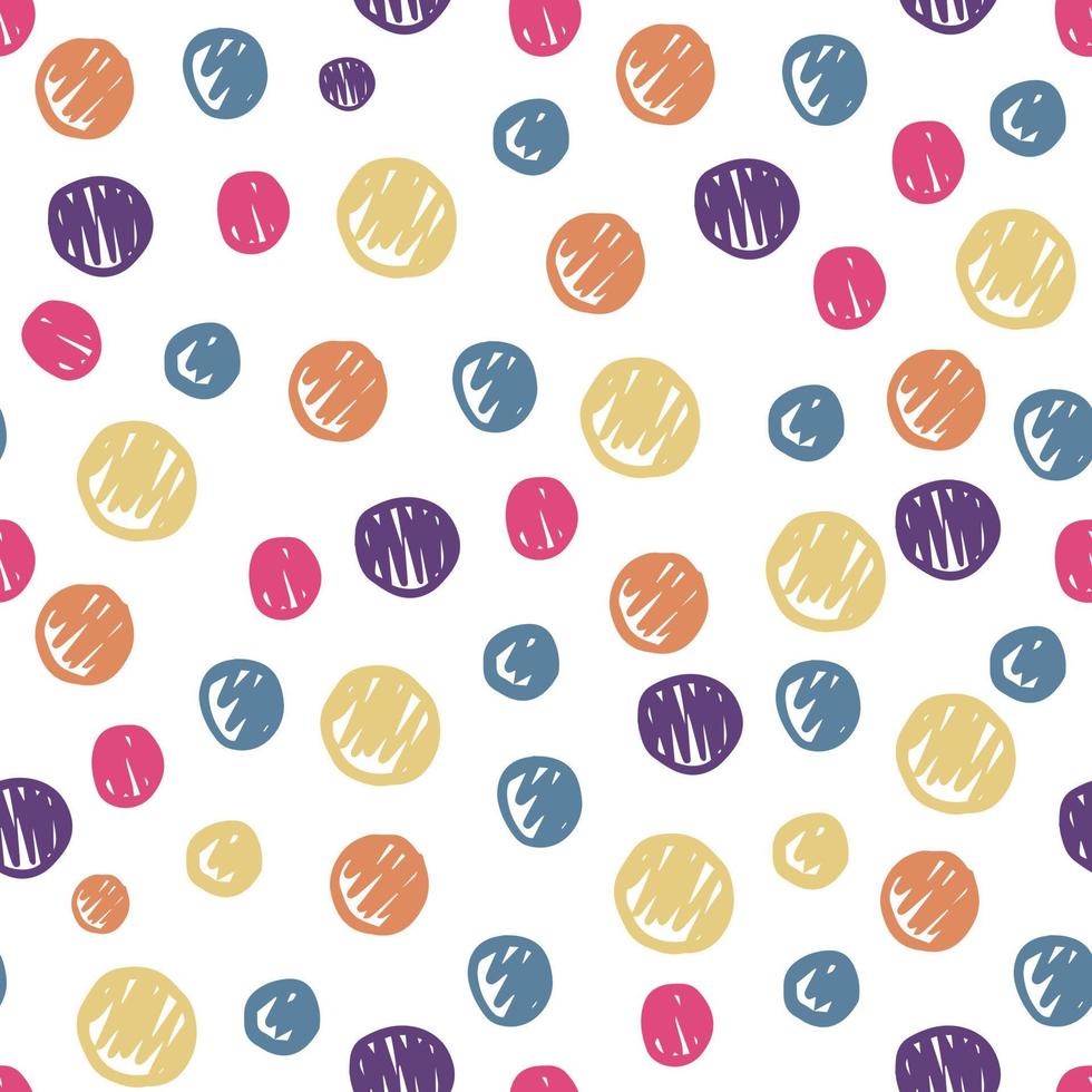 Free Hand Drawn Colorful Polka Dot Seamless Background Pattern