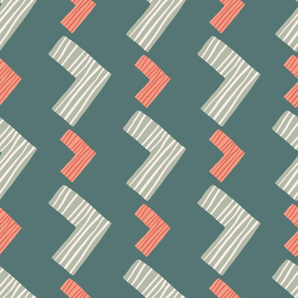 Small and middle corners seamless pattern with green background. Vector illustration.