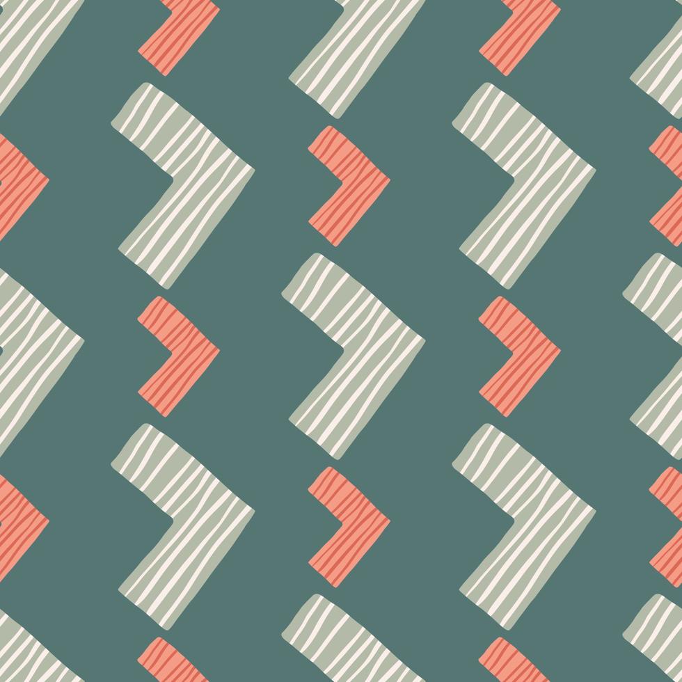 Small and middle corners seamless pattern with green background. Vector illustration.