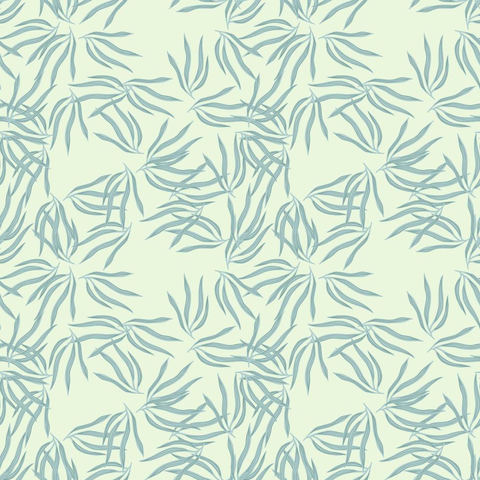 Outline tropical leaves semless pattern. Tropic leaf background. Exotic hawaiian wallpaper. vector
