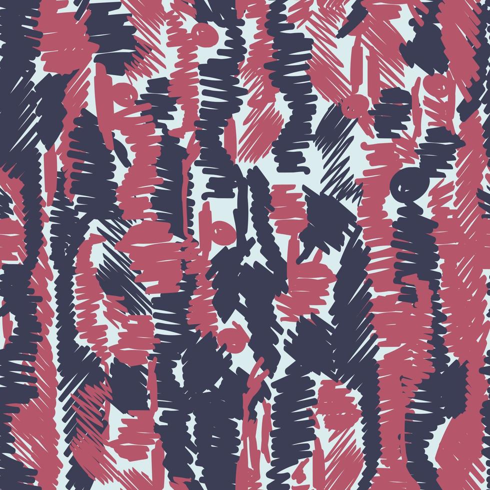 Vector seamless pattern with hand drawn brush strokes and stripes