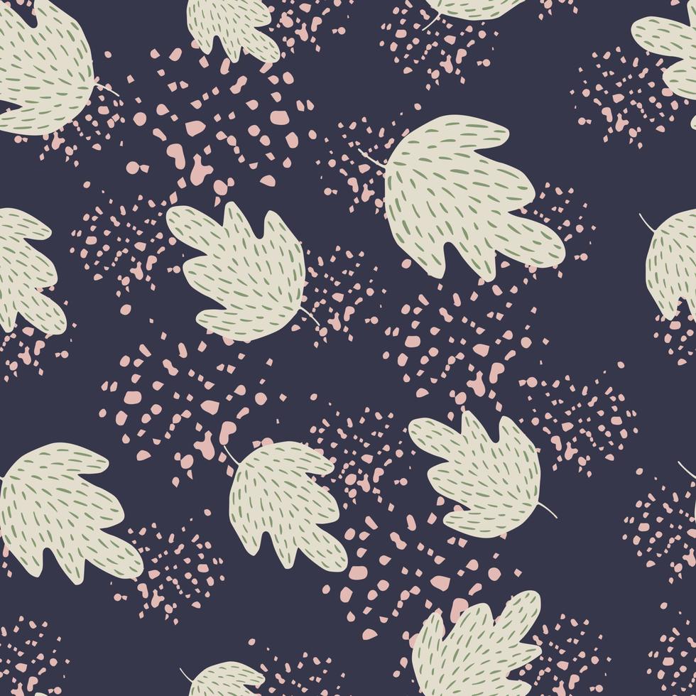 Abstract cute oak seamless pattern on splash background. Creative foliage backdrop. vector