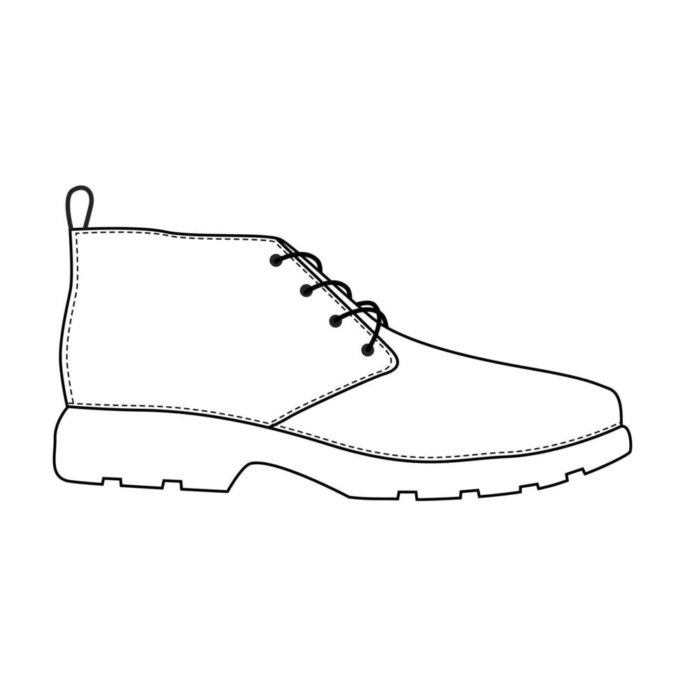 zapatos de hombre aislados. iconos de zapatos de temporada de hombre masculino. boceto técnico. vector