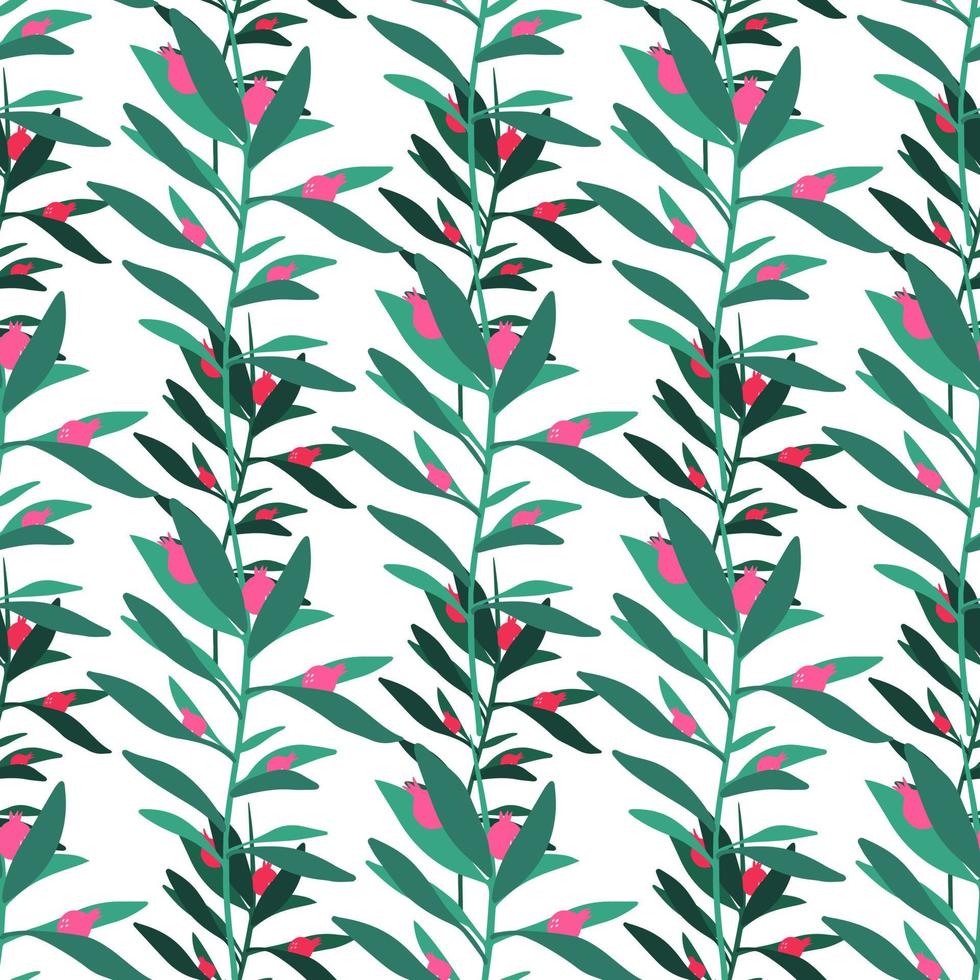 Wild berry endless wallpaper. Abstract leaf seamless pattern. Floral design element. vector