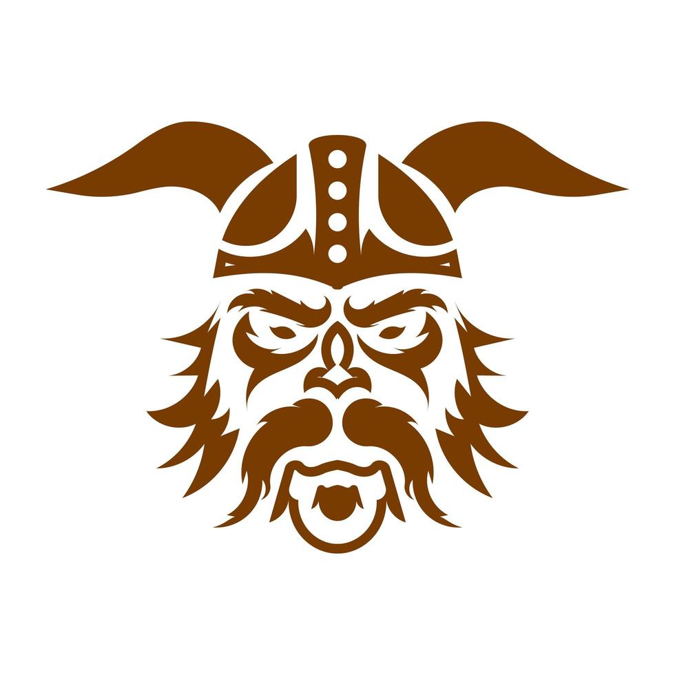 Outline Viking Head Face for Esports Logo design vector
