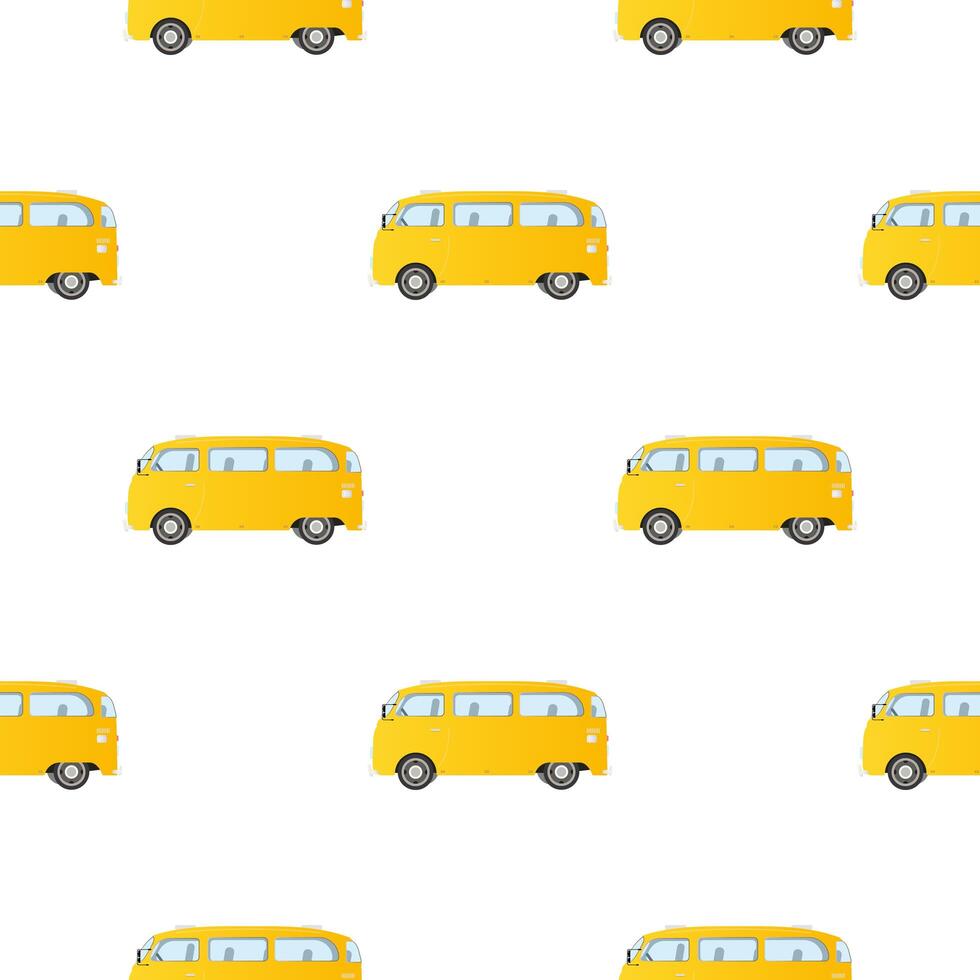 vector simple autobús escolar amarillo de patrones sin fisuras. aislado en fondo blanco