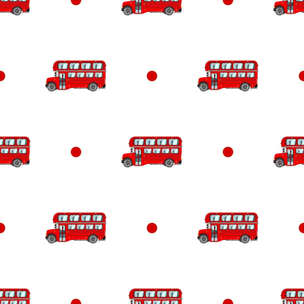 A red bus pattern with polka dots vector