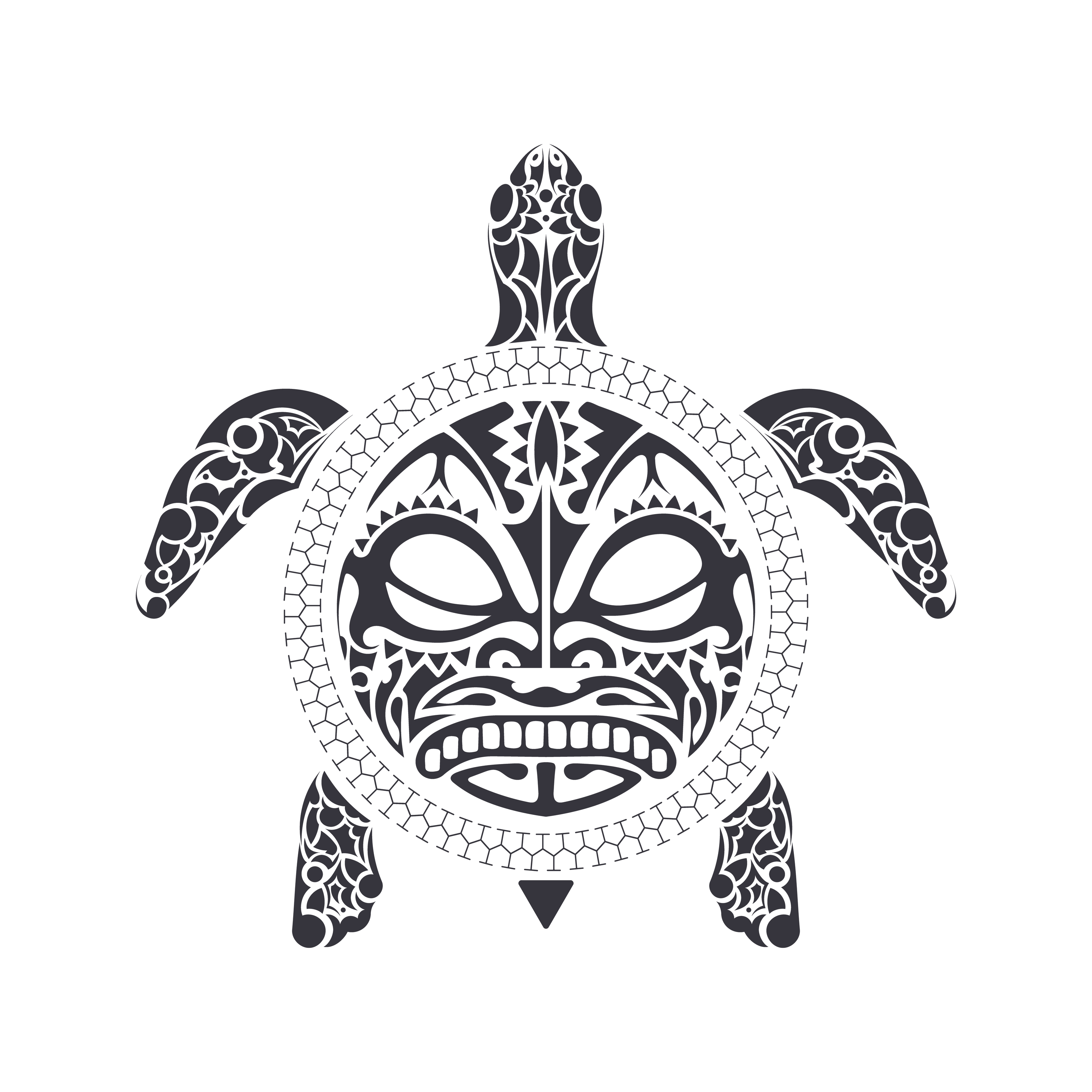 Turtle in Tribal Polynesian tattoo style. Turtle shell mask. Maori and  Polynesian culture pattern. Isolated. Vector 5675200 Vector Art at Vecteezy