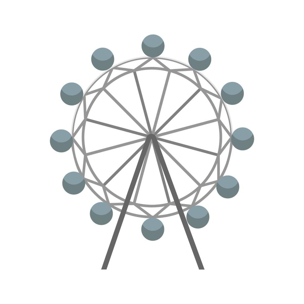 Ferris wheel Vector Icon. Attraction symbol. Flat vector illustration