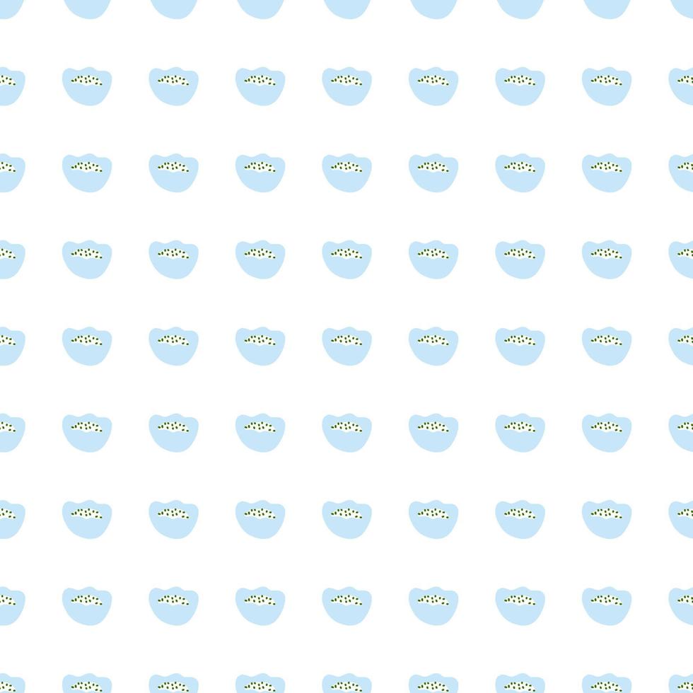 Bloom summer seamless pattern with little blue abstract poppy flowers print. Isolated backdrop. vector