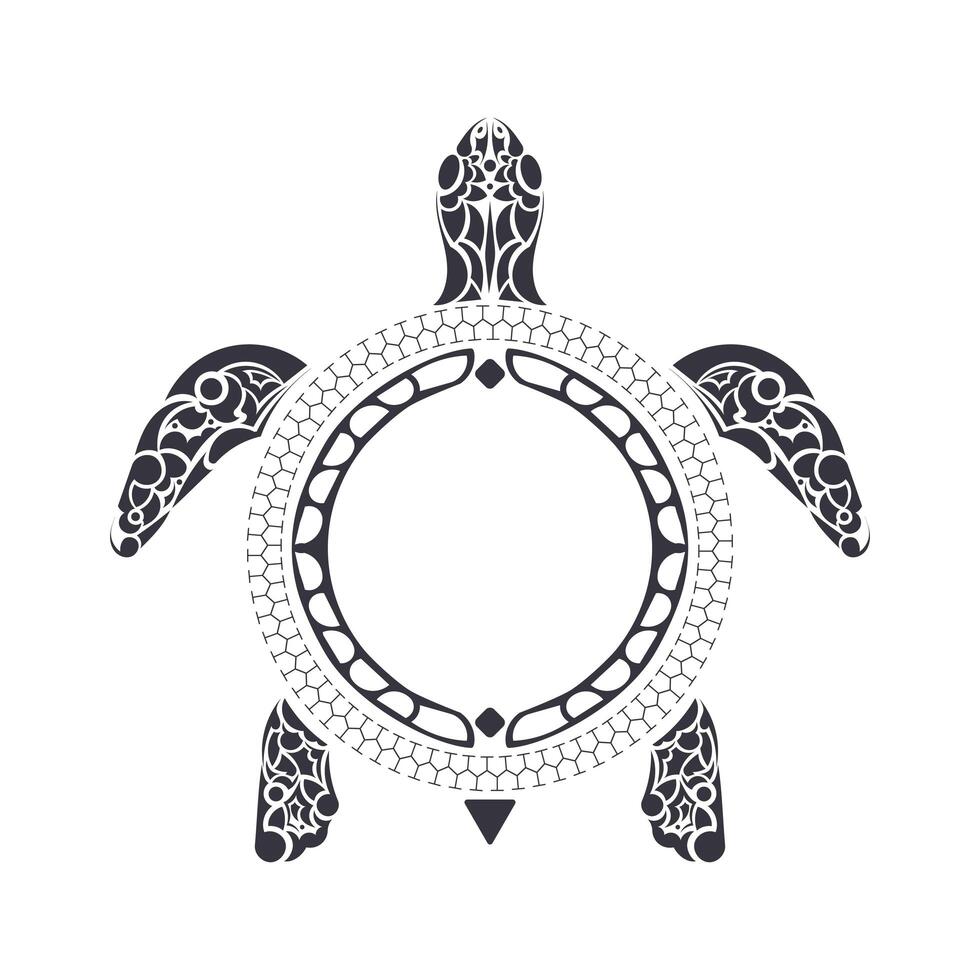 Tribal Polynesian turtle pattern. Maori and Polynesian culture pattern. Isolated. Vector