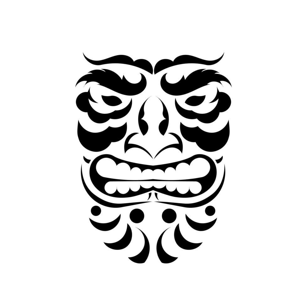 Polynesian Maori face tattoo vector pattern, Hawaiian man or woman tribal design.