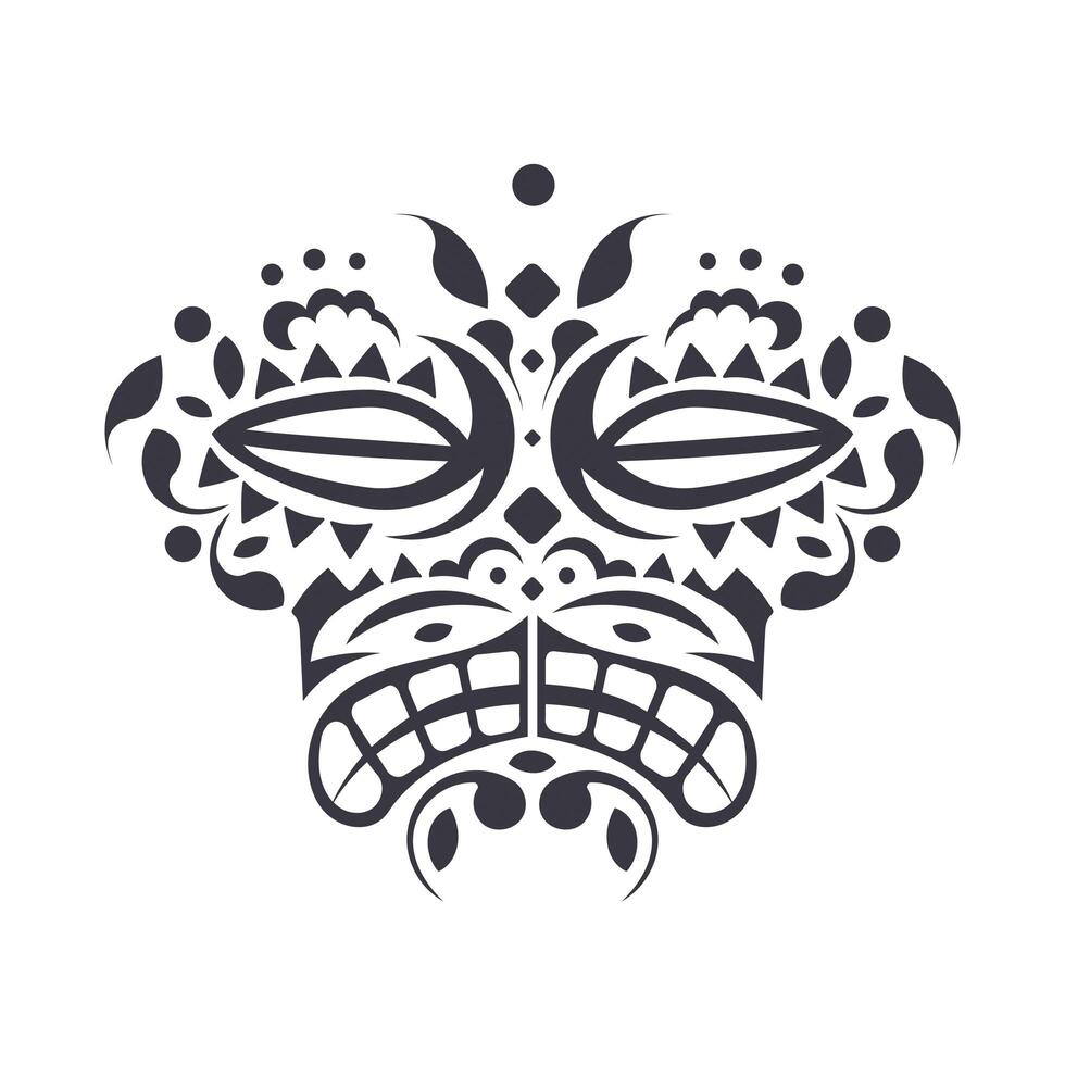 Patterned Tribal Monochrome Design. Vector Ornate Monkey Head.