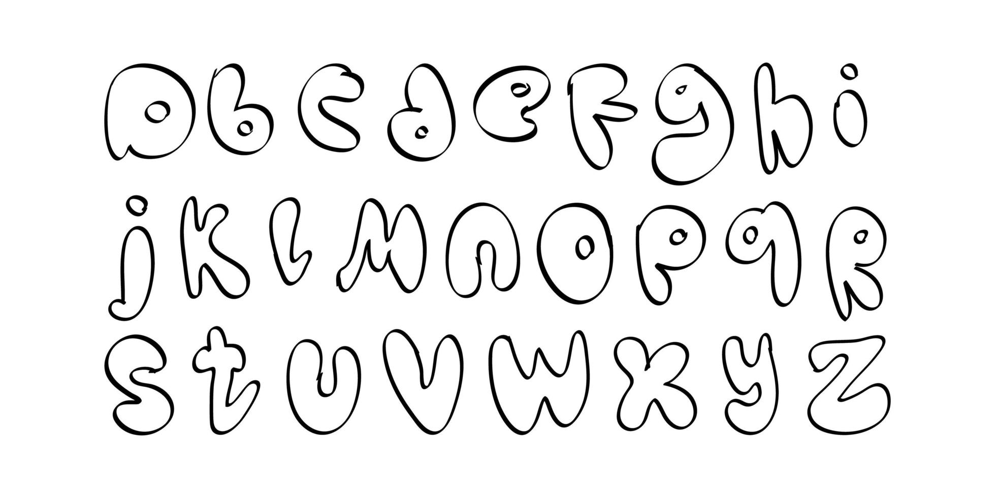 Dibujados A Mano Las Letras Decorativas Del Alfabeto Con Las Ondas