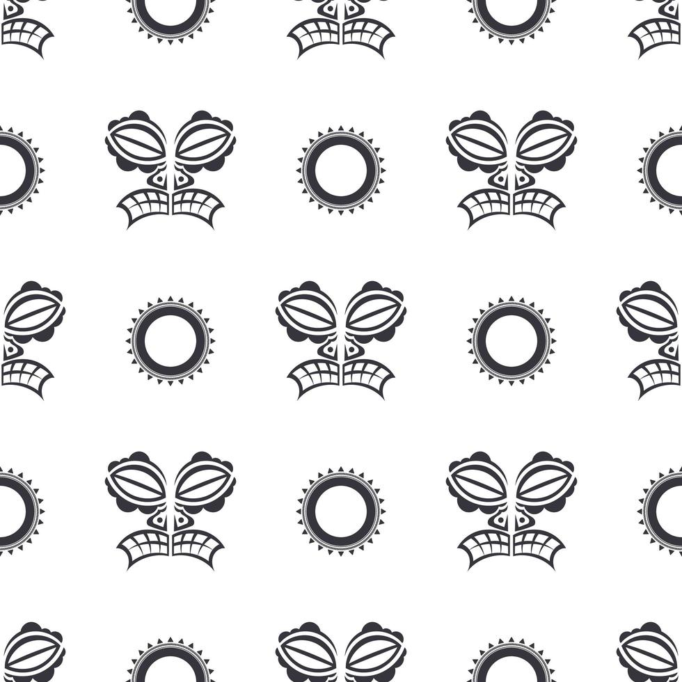Seamless vector patter with polynesian tattoo mask for textile, ceramics, fabric, print, cards, wrapping