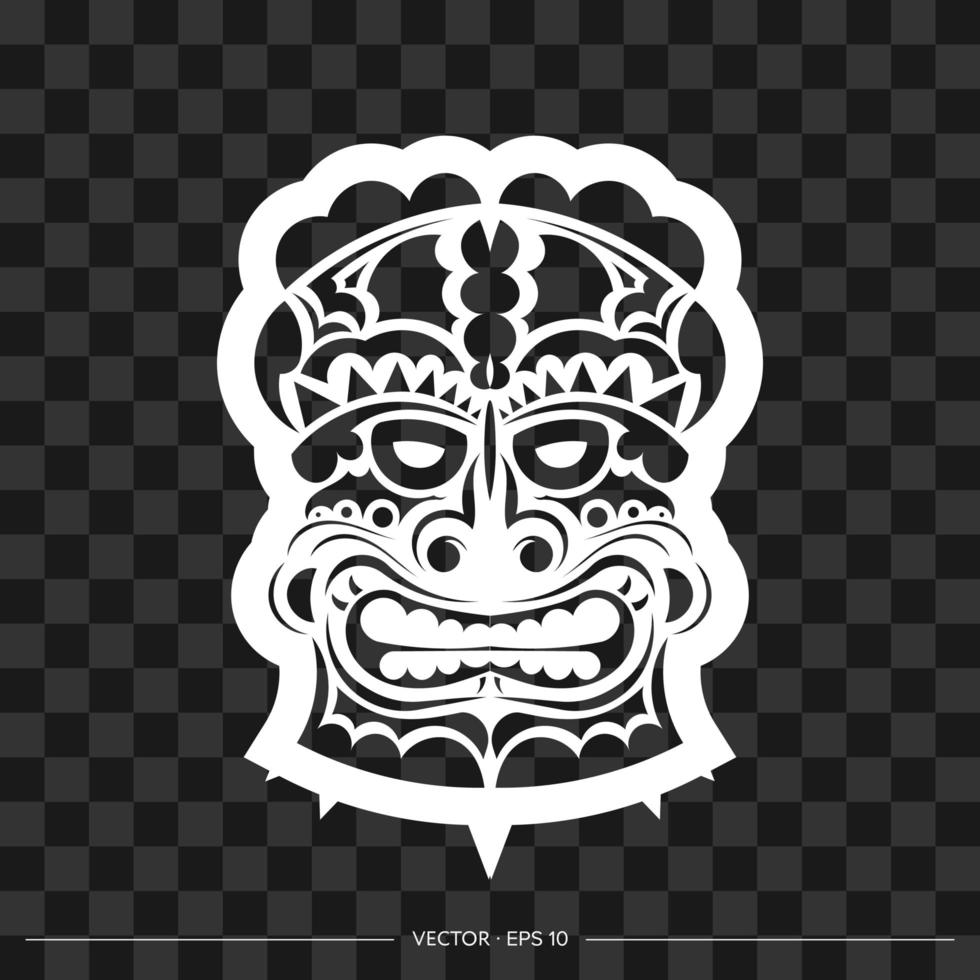 Viking face pattern. The contour of the face or mask of a warrior. For T-shirts and prints. Vector illustration.