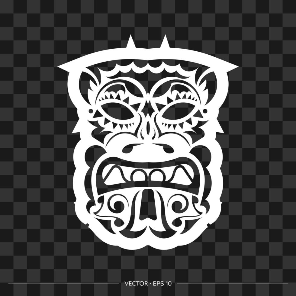 Demon face pattern. Demon face or mask outline. For T-shirts and prints. Vector illustration.