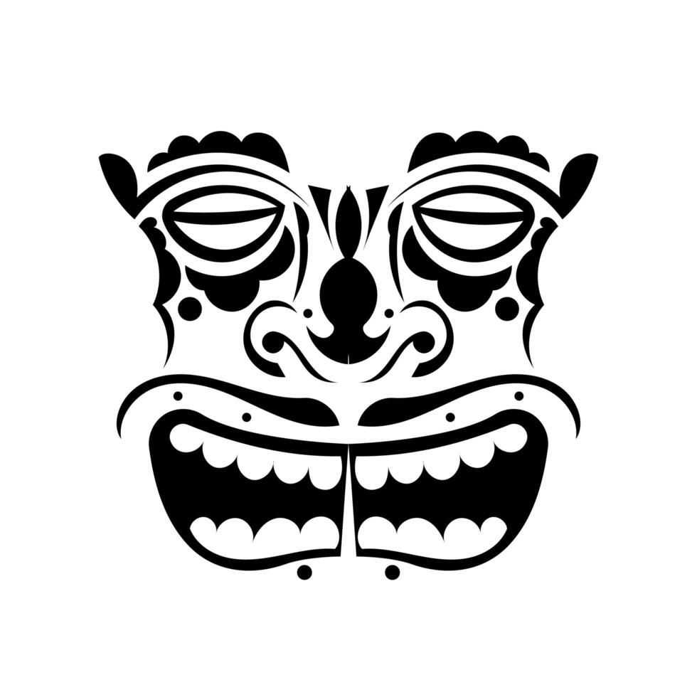 Maori mask tattoo. Polynesian style face. Hawaiian tribal patterns. Isolated. vector