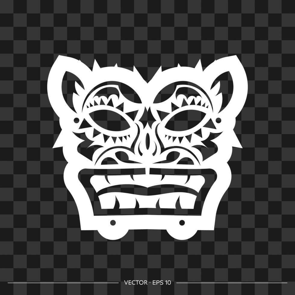 The face of a leader or tribal warrior from patterns. The contour of the face or mask of a warrior. For T-shirts and prints. Vector