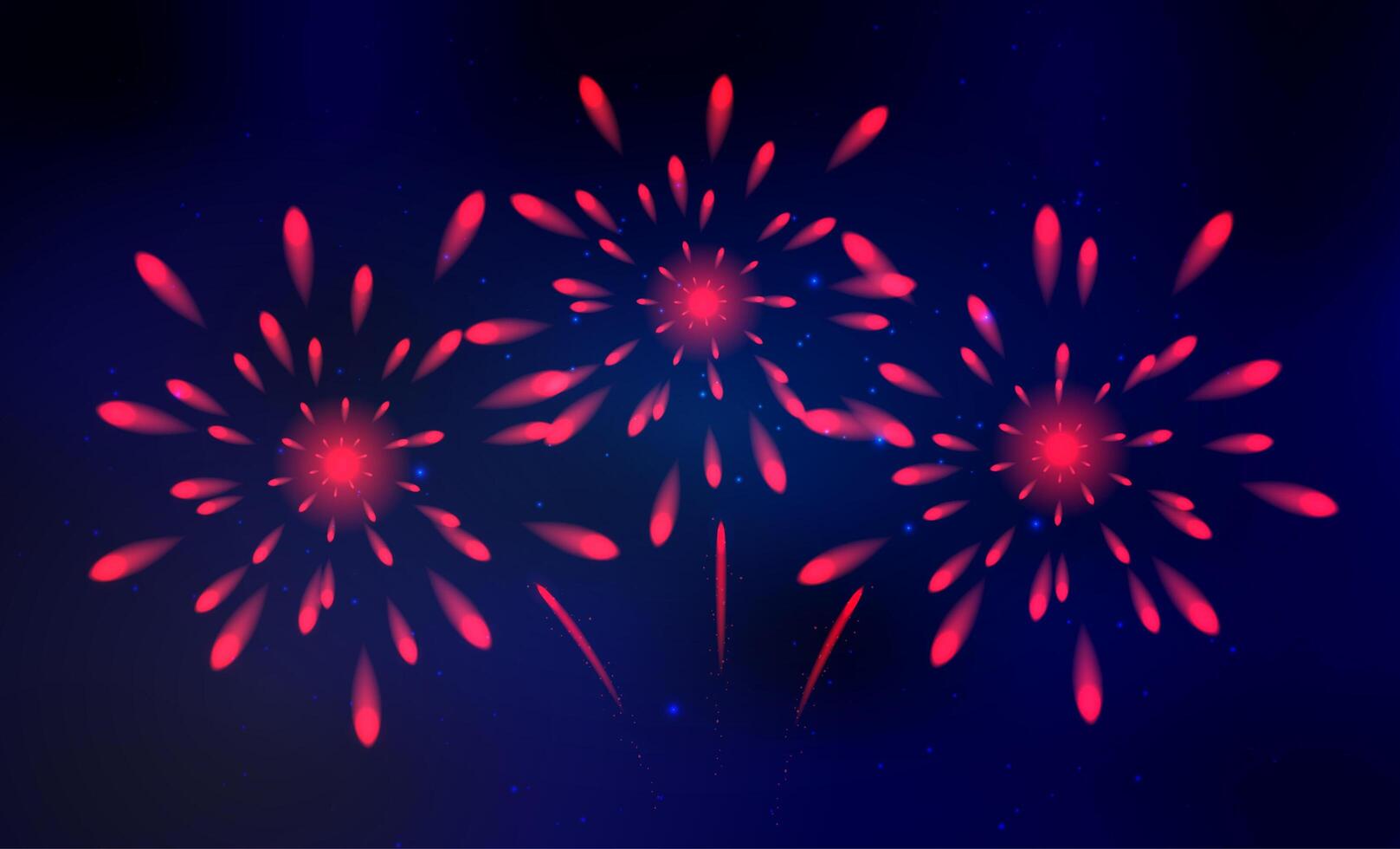 Fireworks on a dark blue background vector
