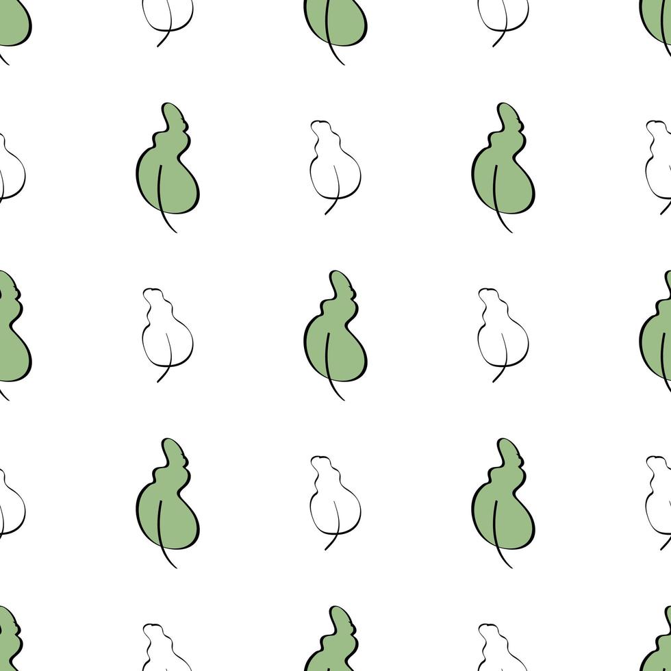 Seamless pattern green leaves. Good for cafes and restaurants, menus, wrapping paper and postcards. Flat vector template.