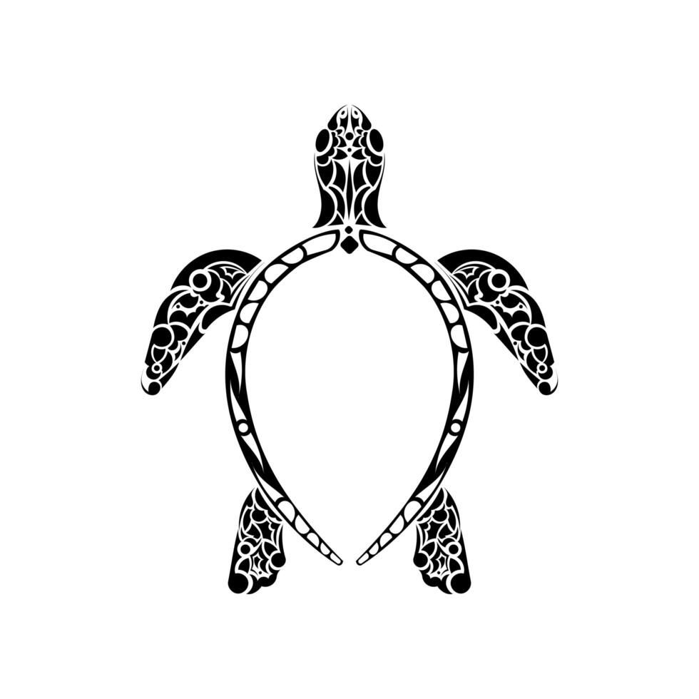 Tribal Polynesian turtle pattern. Maori and Polynesian culture pattern. Isolated. Vector illustration.