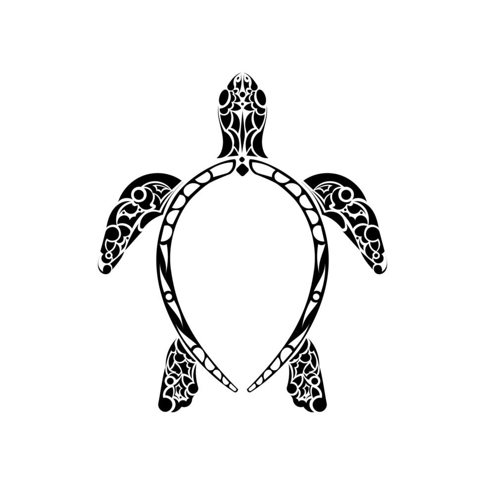 Tribal Polynesian turtle pattern. Maori and Polynesian culture pattern. Isolated. Vector illustration.