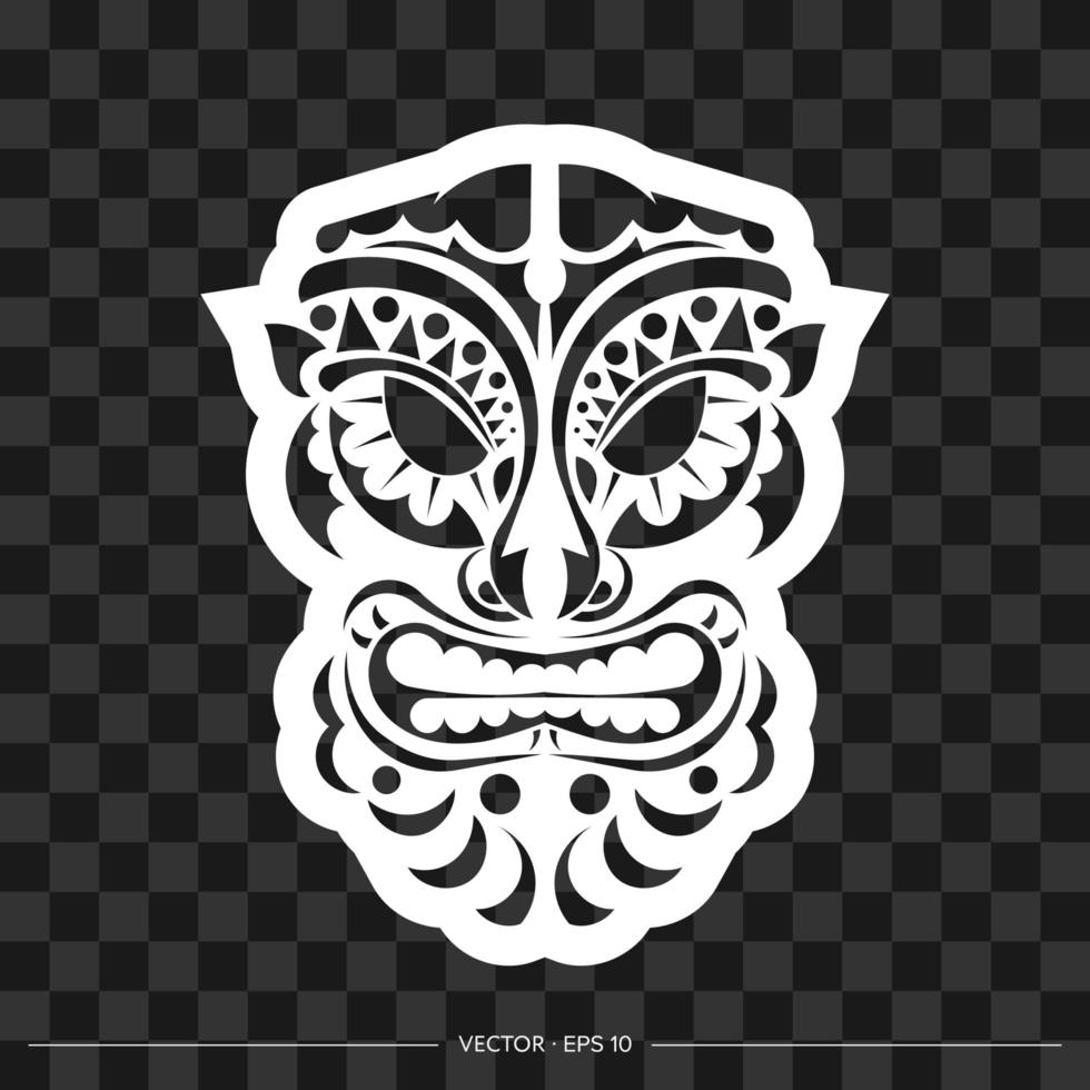 cara de demonio hecha de patrones. cara de demonio o contorno de máscara. patrones polinesios, hawaianos o maoríes. para camisetas, estampados y tatuajes. ilustración vectorial vector