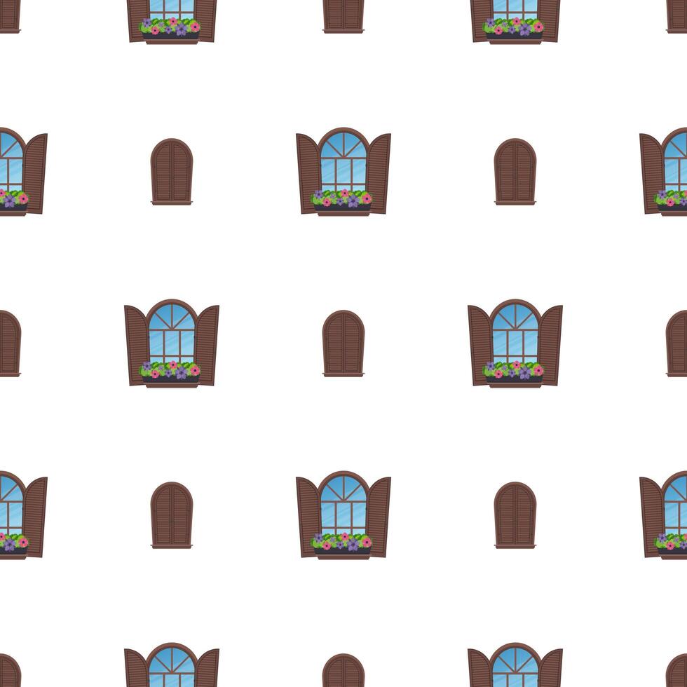 Seamless pattern with different windows. vector