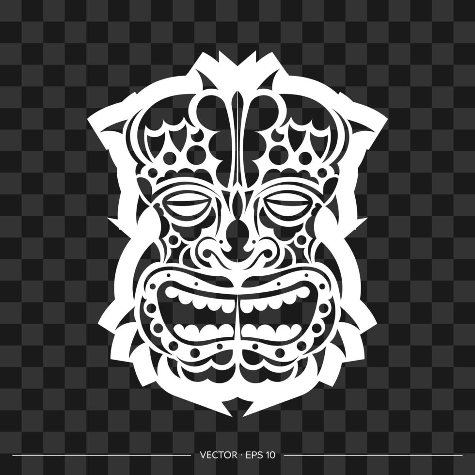 patrón de cara vikinga. el contorno de la cara o máscara de un guerrero. para camisetas y estampados. vector