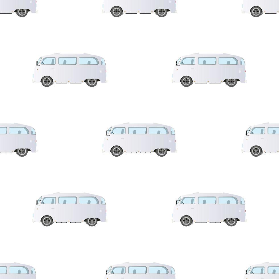 Bus icon seamless pattern. White bus. Vector illustration.