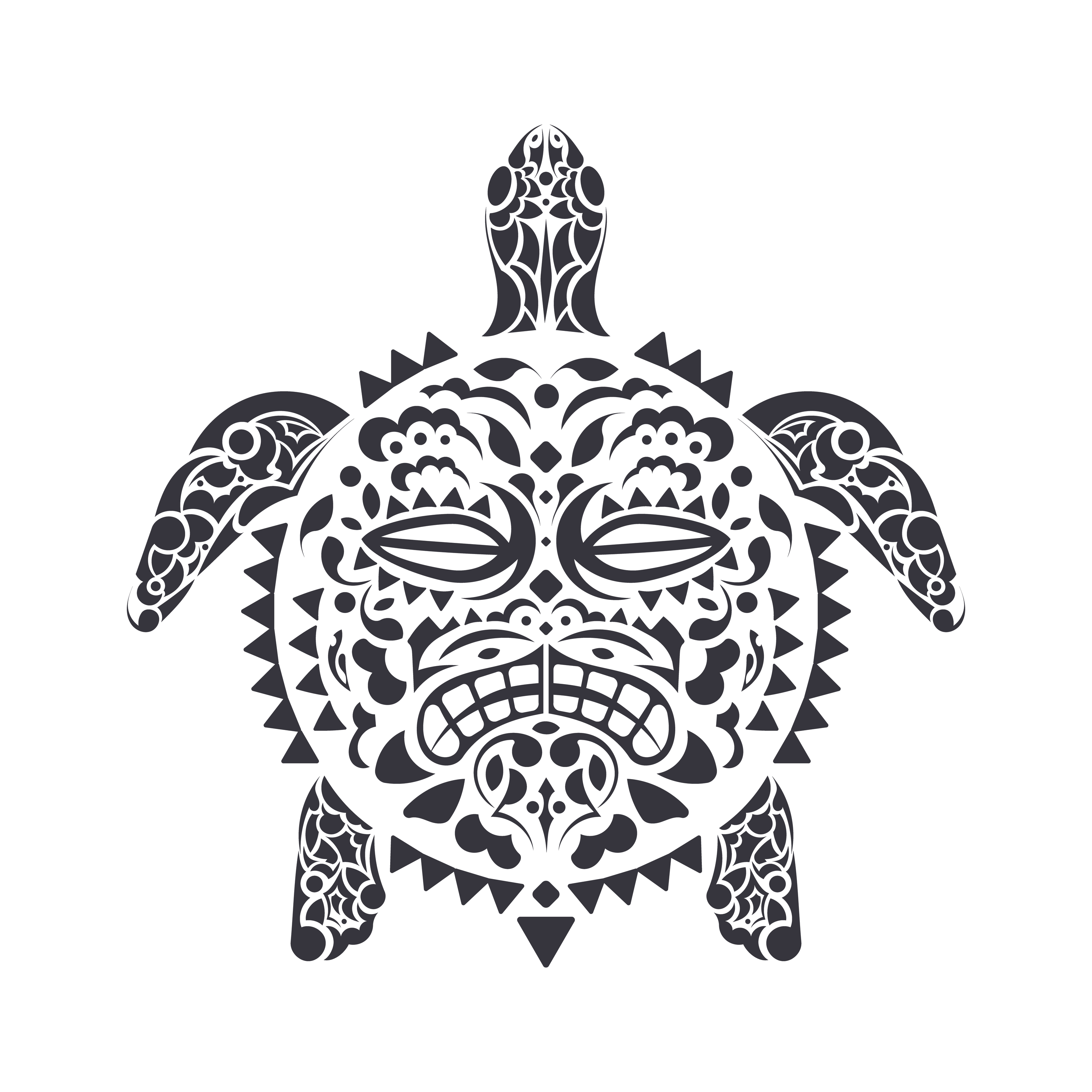 Turtle in Tribal Polynesian tattoo style. Turtle shell mask. Maori and  Polynesian culture pattern. Handmade. Vector illustration. 5675544 Vector  Art at Vecteezy