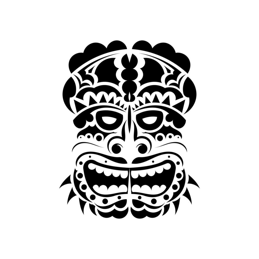 Hawaiian tribal face mask. Face in Polynesian or Maori style. Good for prints and t-shirts. Isolated. Vector