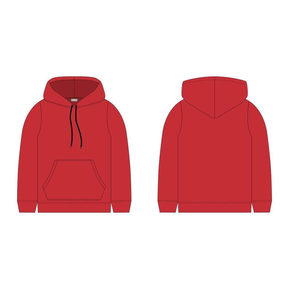 Children's hoodie in red color isolated on white background. 5675596