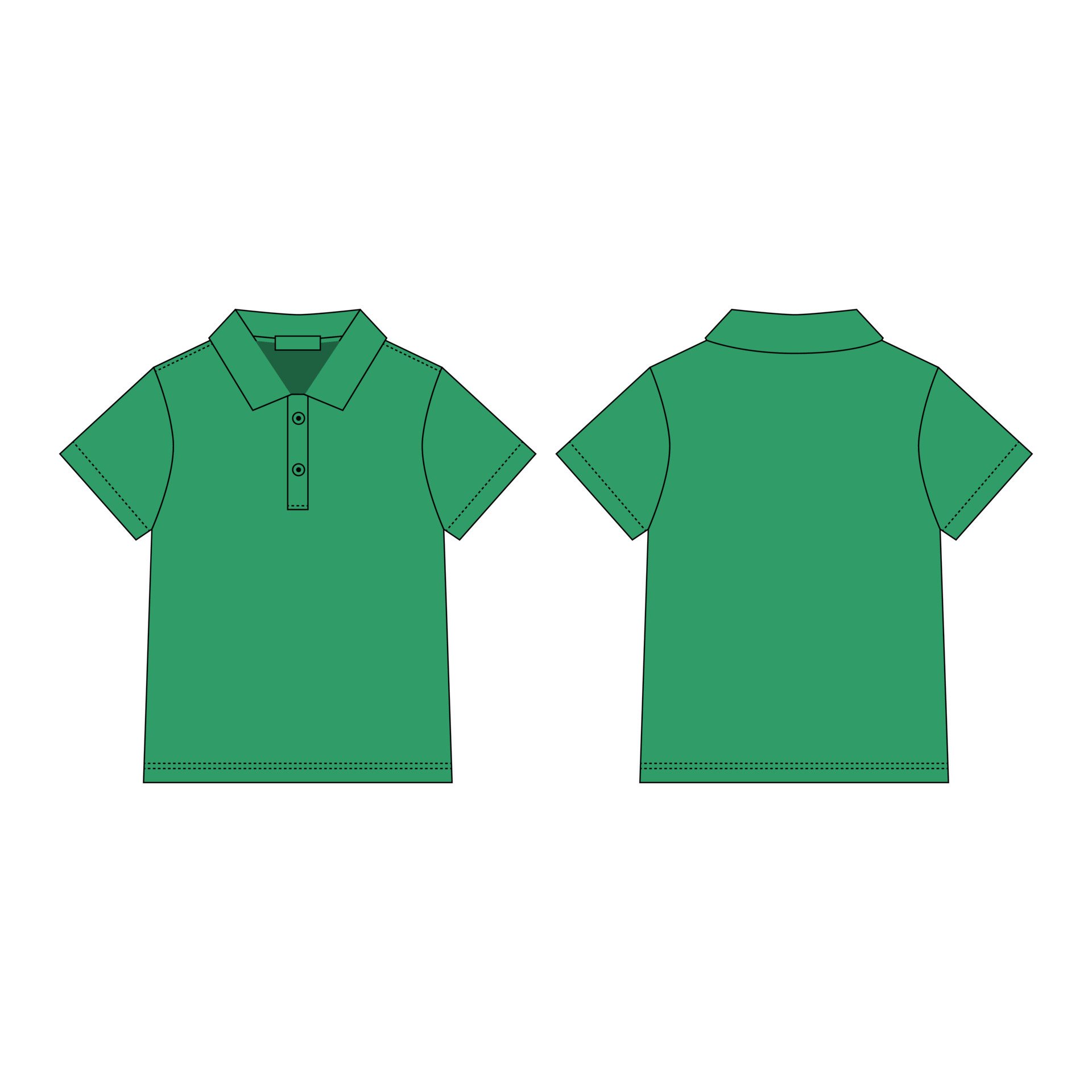 T-shirt polo in green color design template. Classic polo shirt