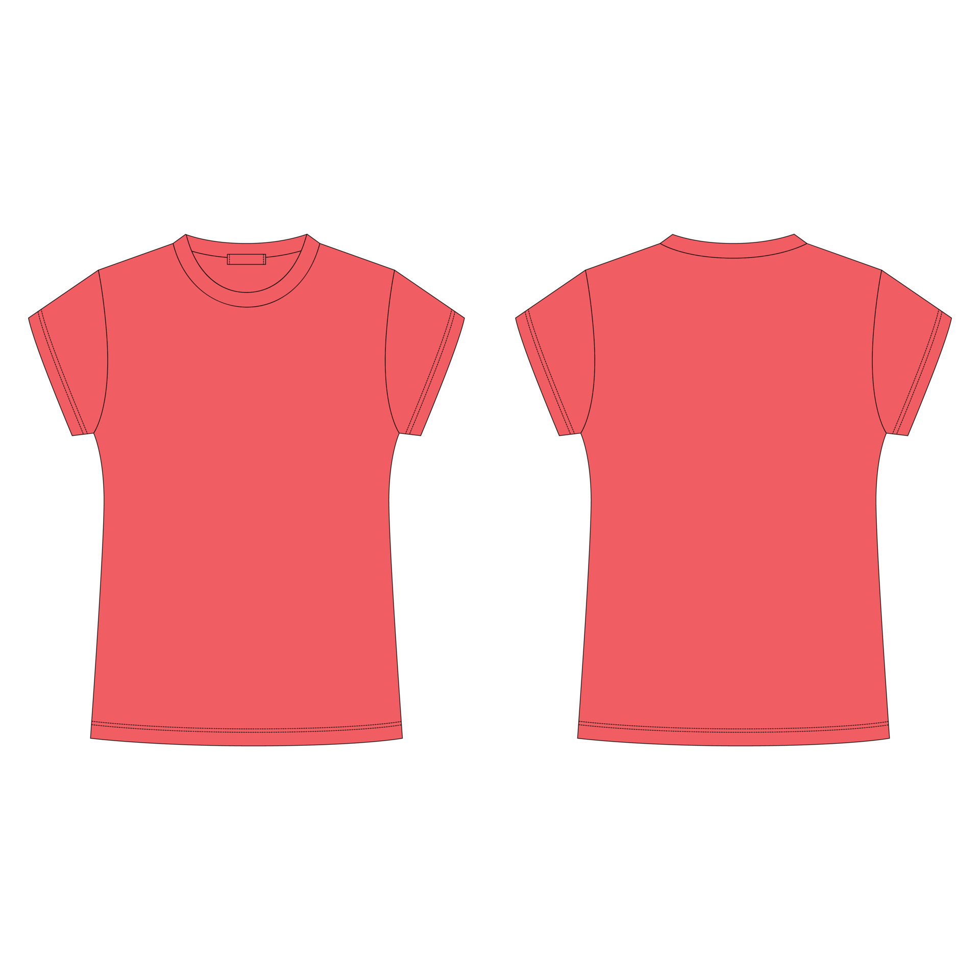 t shirt blank template in red color isolated on white background