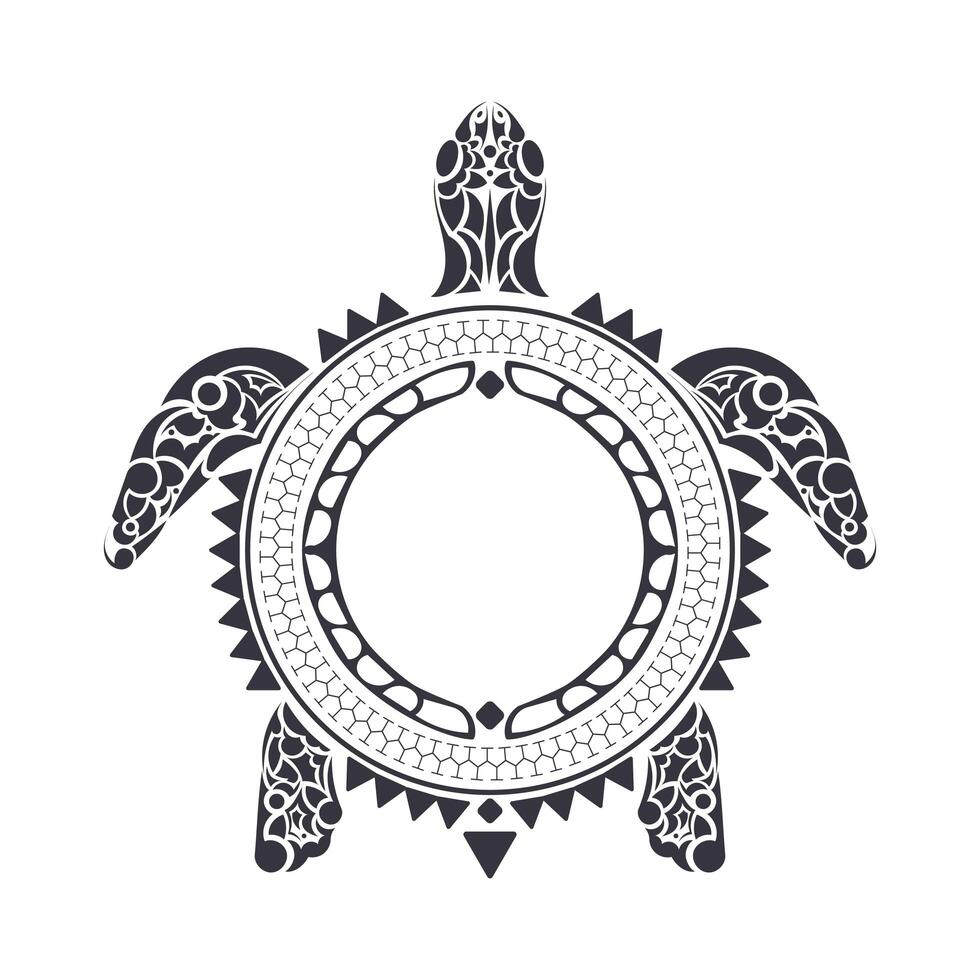 Tribal Polynesian turtle pattern. Maori and Polynesian culture pattern. vector