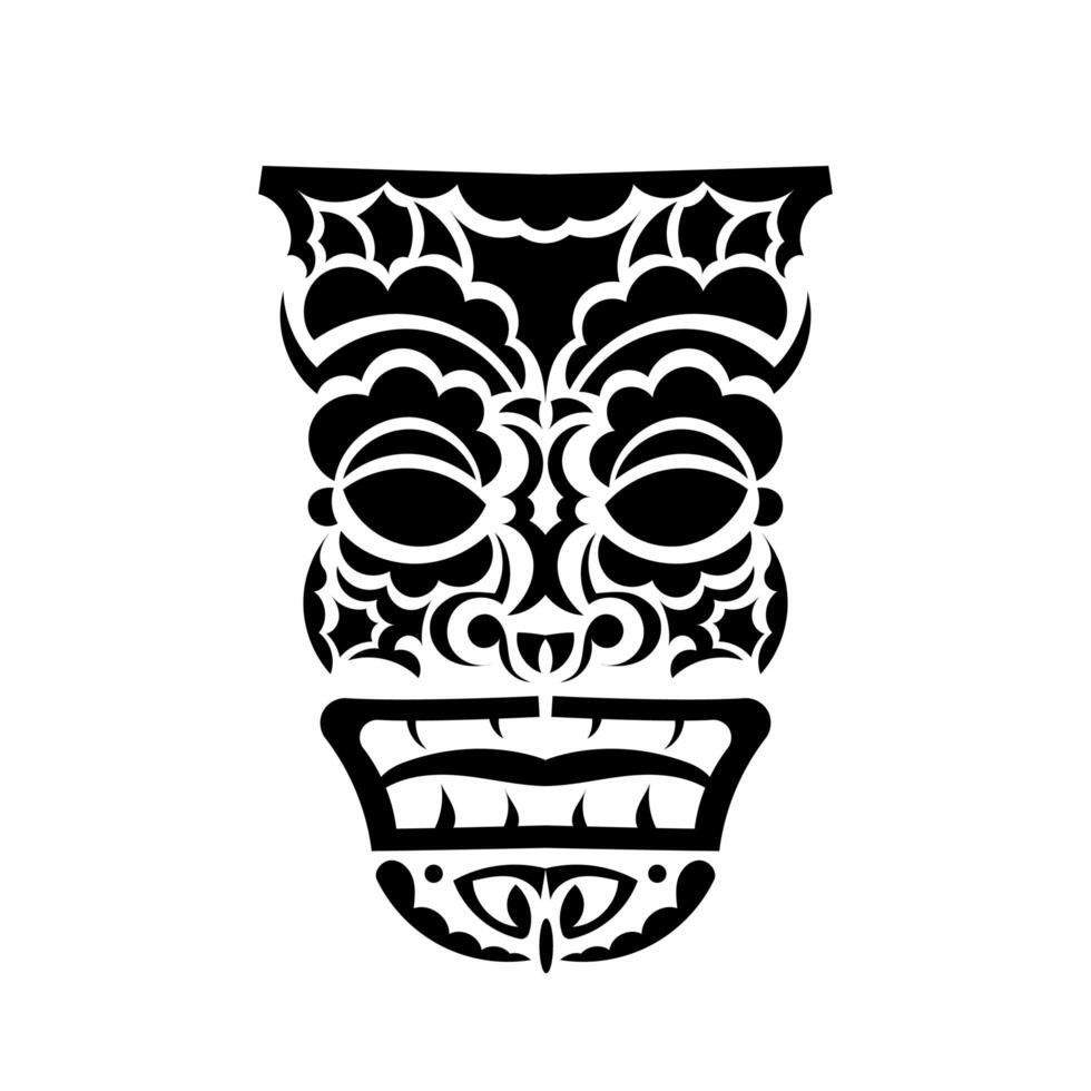 Hawaiian tribal face mask. Face in Polynesian or Maori style. Good for prints and t-shirts. Isolated. Vector illustration.
