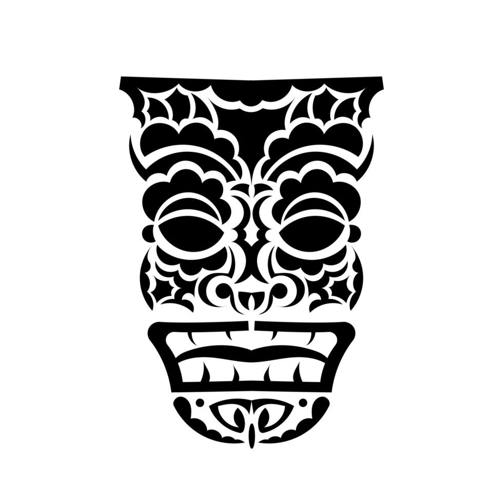 Hawaiian tribal face mask. Face in Polynesian or Maori style. Good for prints and t-shirts. Isolated. Vector illustration.