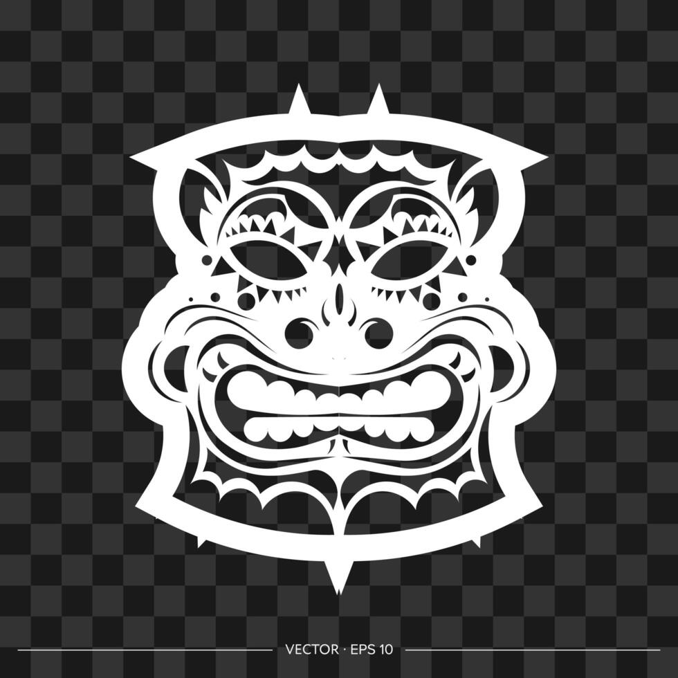 Demon face pattern. Demon face or mask outline. For T-shirts and prints. Vector