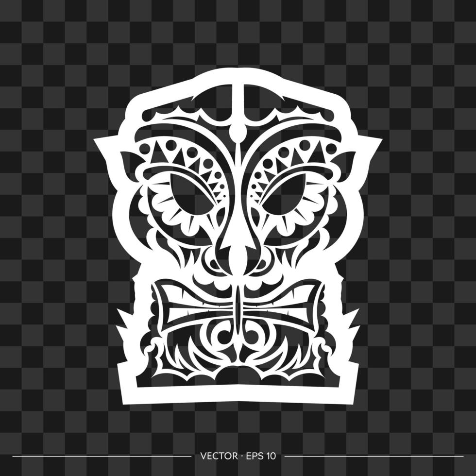 Demon face made of patterns. Demon face or mask outline. For T-shirts and prints. Vector