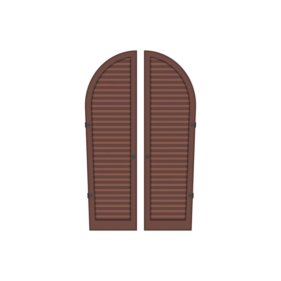 Wooden semicircular shutters for windows. Isolated. Vector. vector