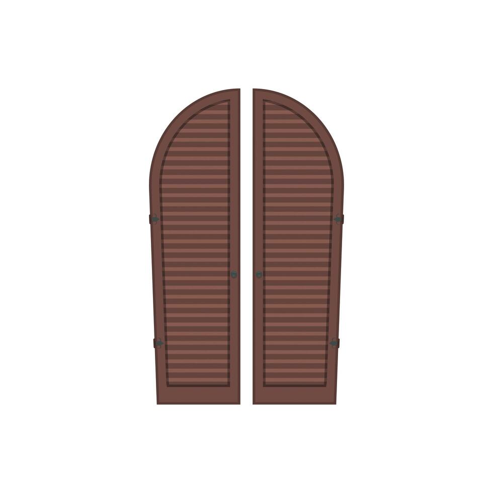 persianas semicirculares de madera para ventanas. aislado. vector. vector