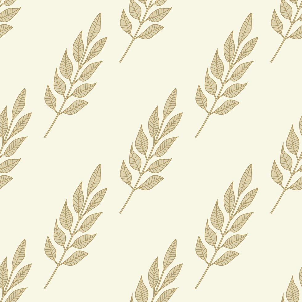 ramas geométricas hoja de patrones sin fisuras. papel tapiz de hojas vintage dibujado a mano. vector