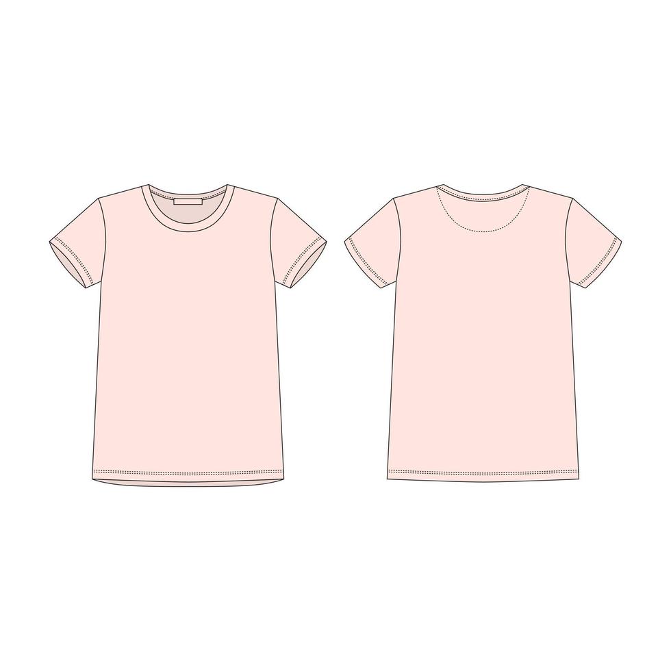 Pink t-shirt isolated isolated on white background. Sportswear, casual urban style. vector