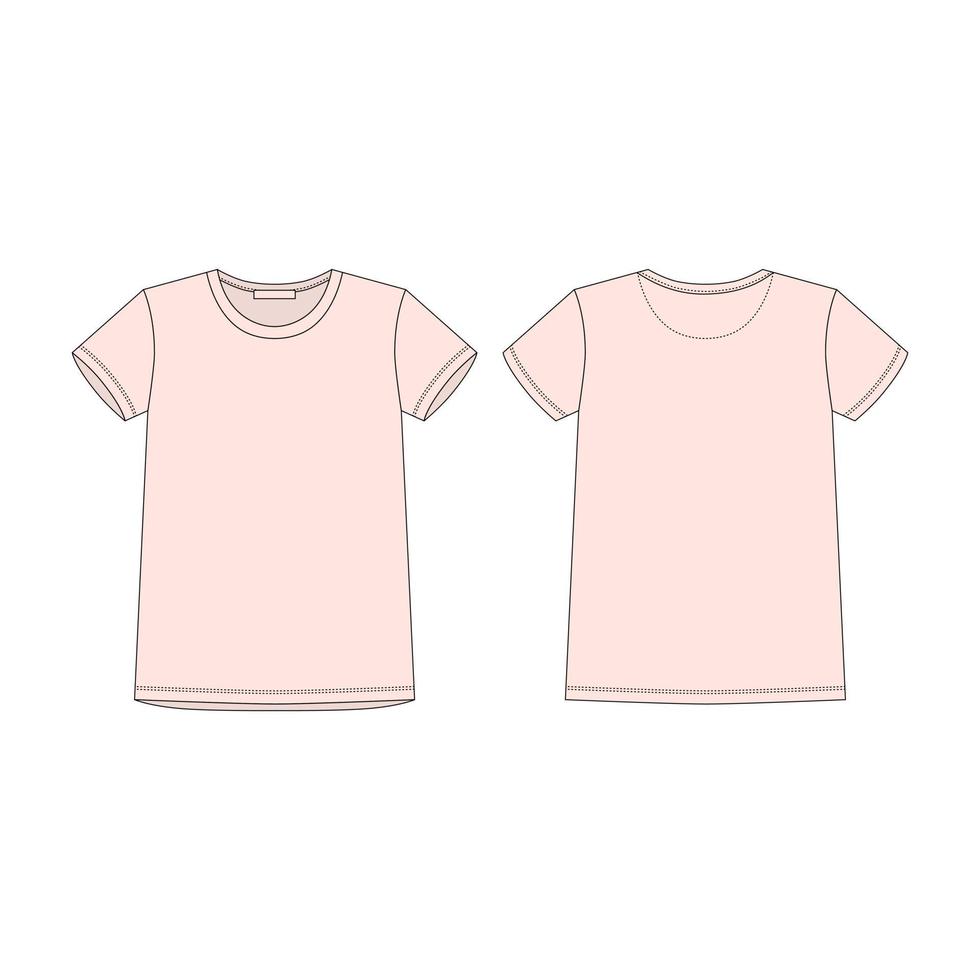 camiseta rosa aislado aislado sobre fondo blanco. ropa deportiva, estilo casual urbano. vector