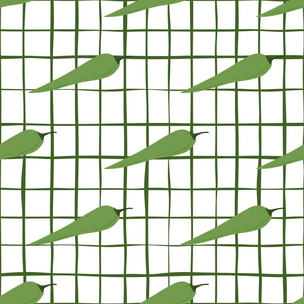 Chilli seamless pattern on stripe background. Chile peppers wallpaper. vector