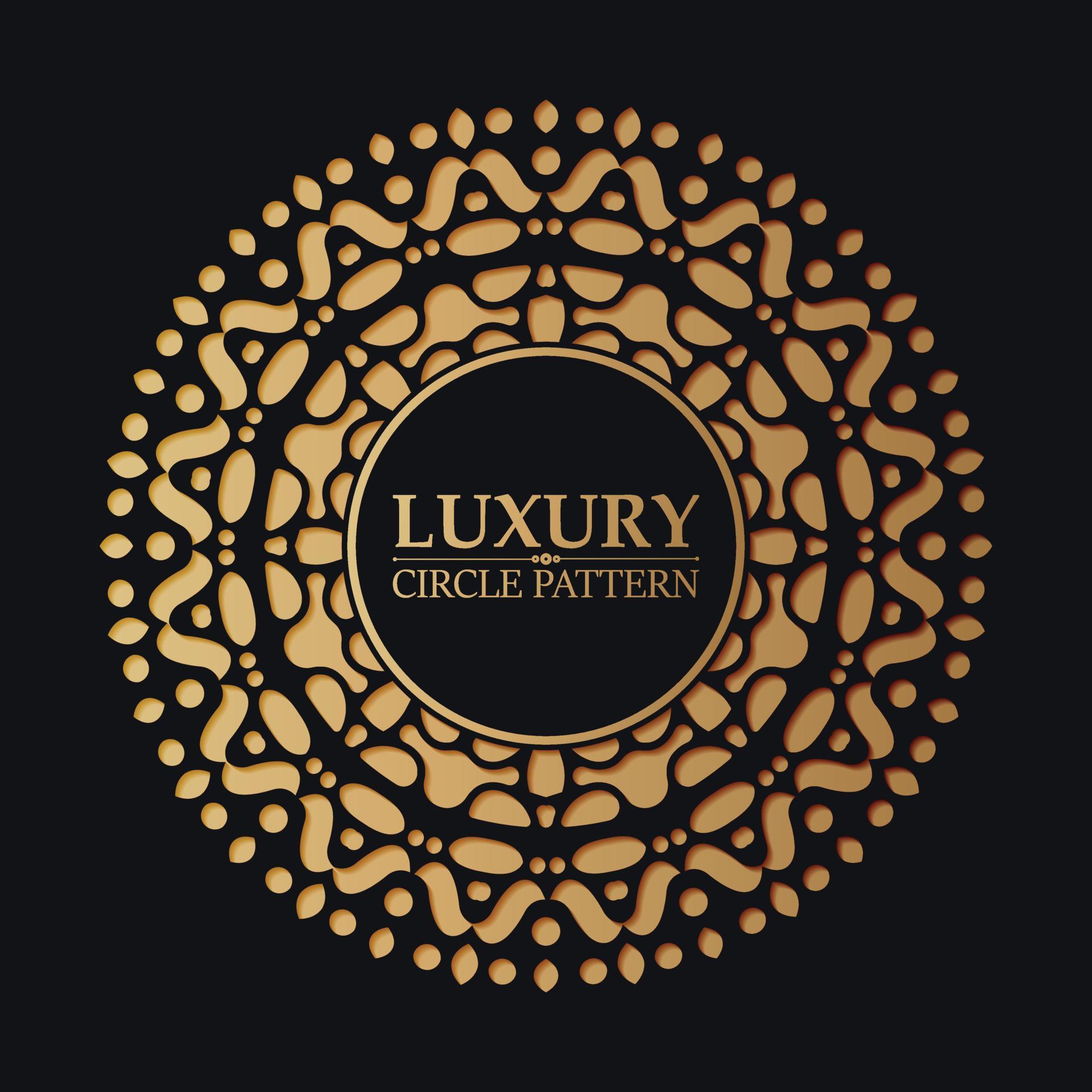 Luxury black and gold ornament pattern circle background 5675886 Vector ...