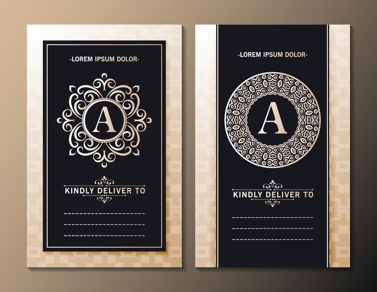 tarjeta de invitación en blanco y negro en patrón vector