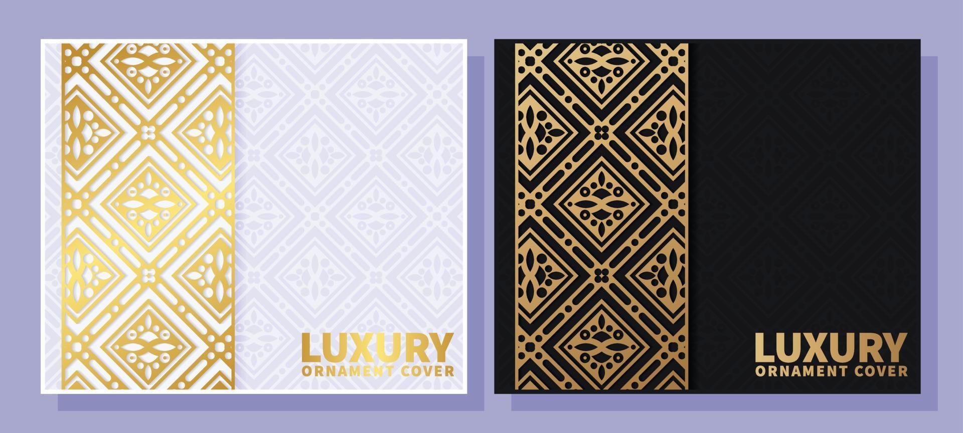 Luxury black and white background with border pattern vector